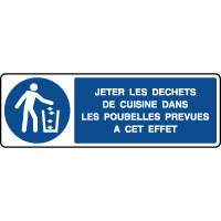 Panneau horizontal jeter les dchets dans les poubelles