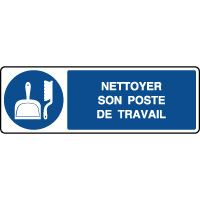 Panneau horizontal nettoyer son poste de travail