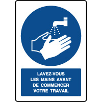 Panneau vertical lavez-vous les mains avant votre travail