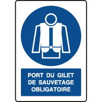 Panneau vertical port du gilet de sauvetage obligatoire