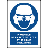 Panneau vertical protection tte, vue et oue obligatoire