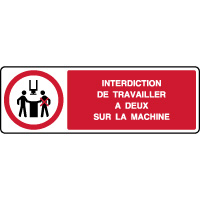 Panneau horizontal interdiction travailler deux personnes