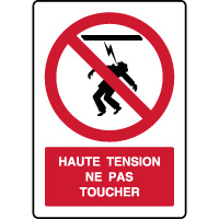 Panneau vertical haute tension ne pas toucher