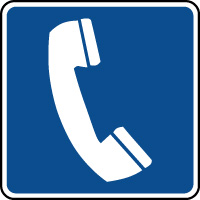 Panneau d'information carr tlphone