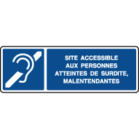 Panneau d'information horizontal accessible malentendants