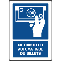 Panneau d'information vertical distributeur auto de billets