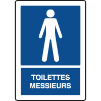 Panneau information ISO vertical toilettes messieurs