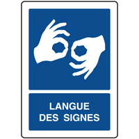 Panneau vertical langue des signes