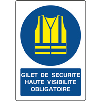 Panneau vertical gilet de scurit obligatoire