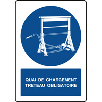 Panneau vertical quai de chargement treteau obligatoire